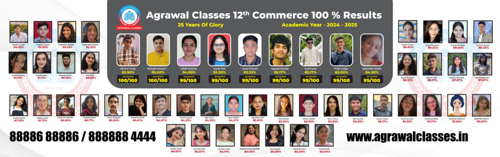 Agrawal classes 12th Commerce 100% Result