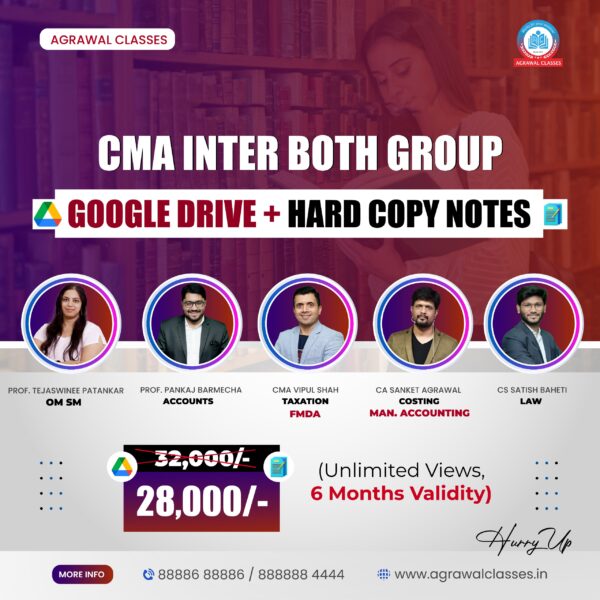 CMA INTER BOTH GROUP - Google Drive + Hard Copy Notes
